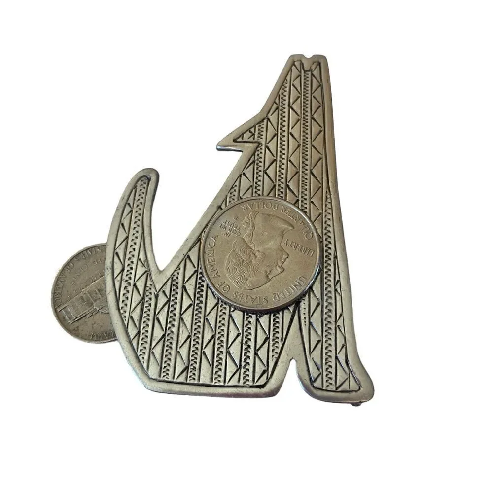 JJ 1988 Vintage Pewter Large Collectible Brooch/Pin.